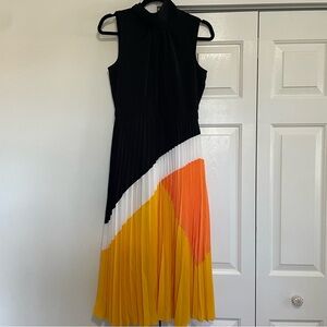 Karl Lagerfeld Black Orange Yellow Sleeveless Dress Size 4